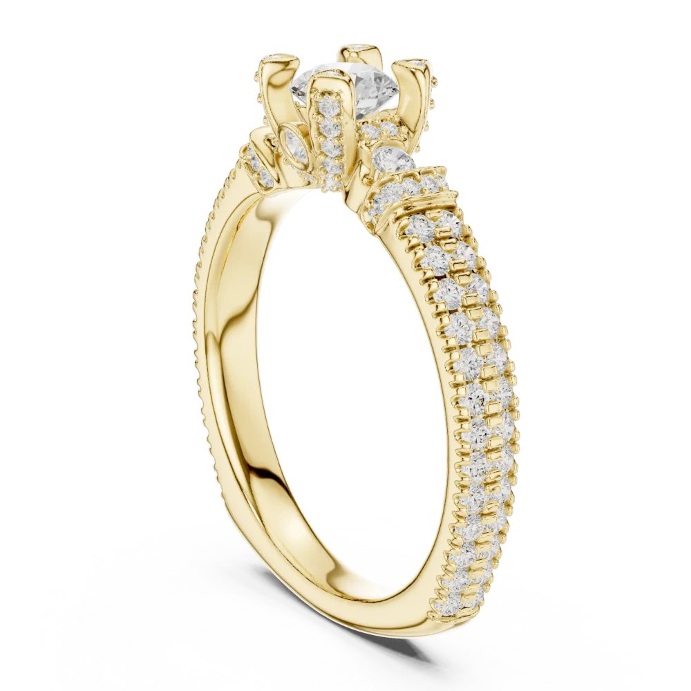 Luminary Round Brilliant Pavé-Set Solitaire Engagement Ring - Image 3