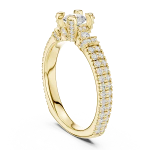 Luminary Round Brilliant Pavé-Set Solitaire Engagement Ring - Image 3