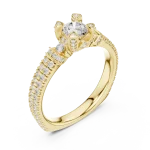 Luminary Round Brilliant Pavé-Set Solitaire Engagement Ring