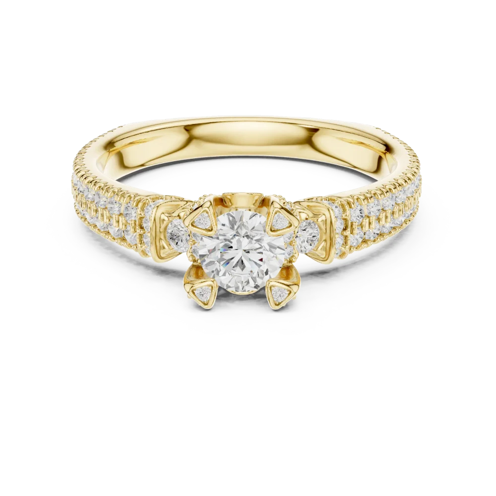 Luminary Round Brilliant Pavé-Set Solitaire Engagement Ring - Image 2