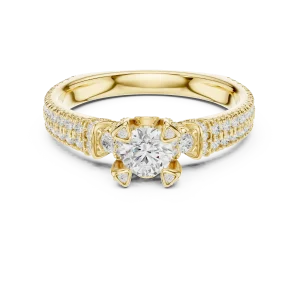 Luminary Round Brilliant Pavé-Set Solitaire Engagement Ring - Image 2