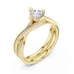 Infinite Radiance Round Brilliant Pavé-Set Solitaire Ring