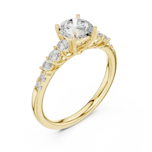Luminary Round Brilliant Cut Graduated Solitaire Ring