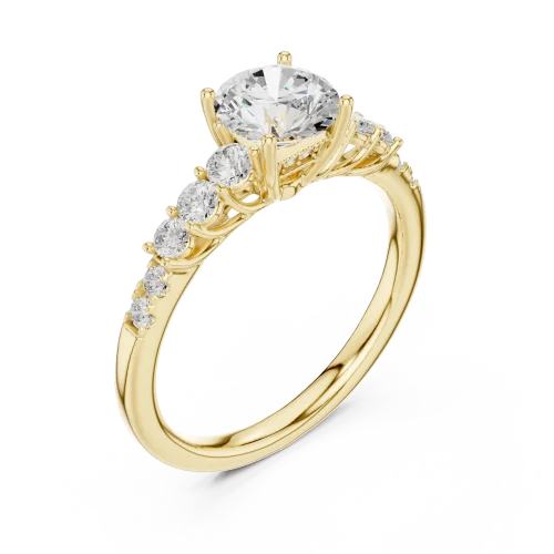 Luminary Round Brilliant Cut Graduated Solitaire Ring