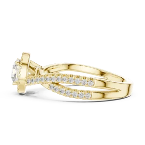 Luminary Round Brilliant Pavé-Set Split Shank Solitaire Ring - Image 4