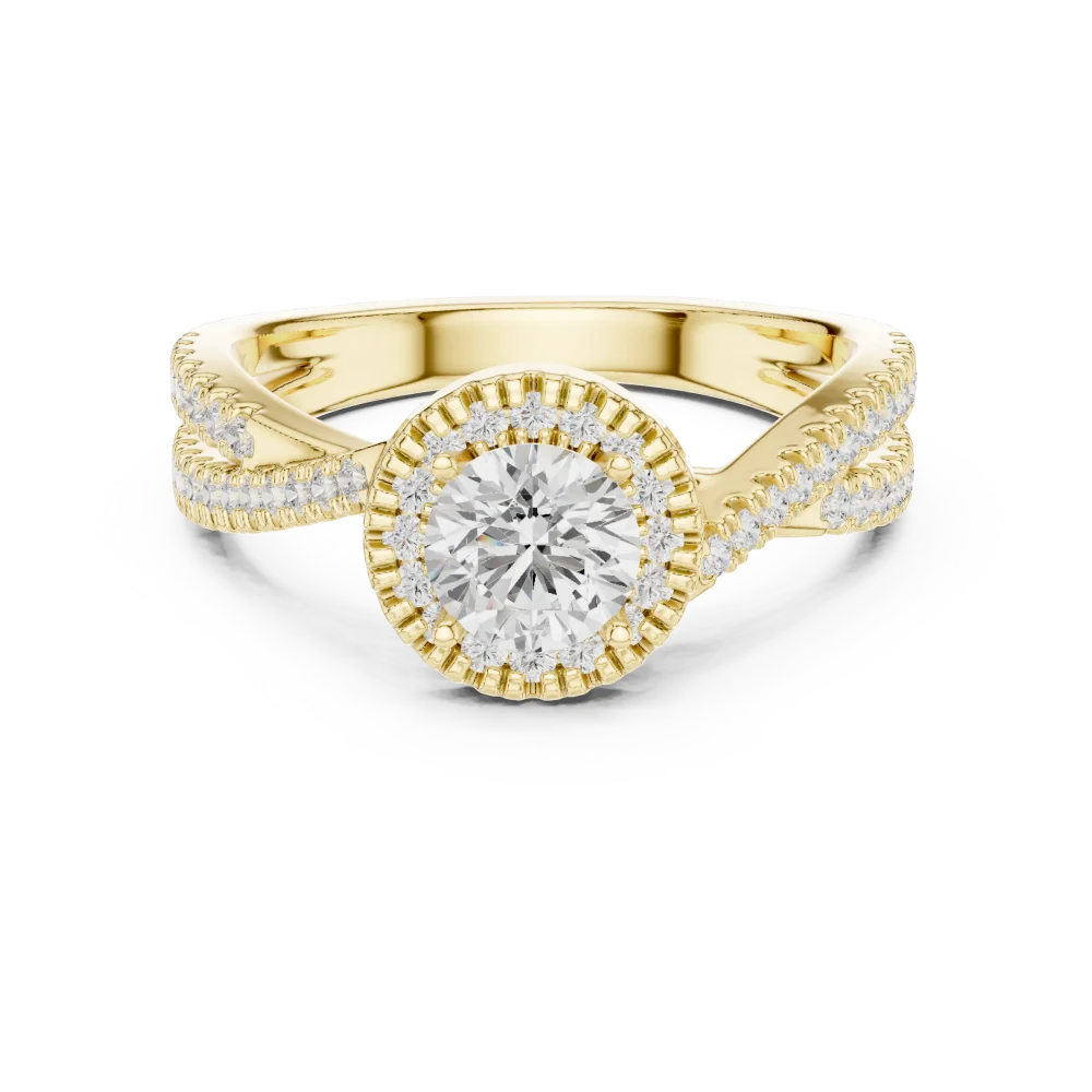 Luminary Round Brilliant Pavé-Set Split Shank Solitaire Ring - Image 2