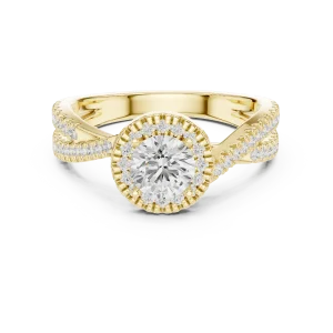 Luminary Round Brilliant Pavé-Set Split Shank Solitaire Ring - Image 2