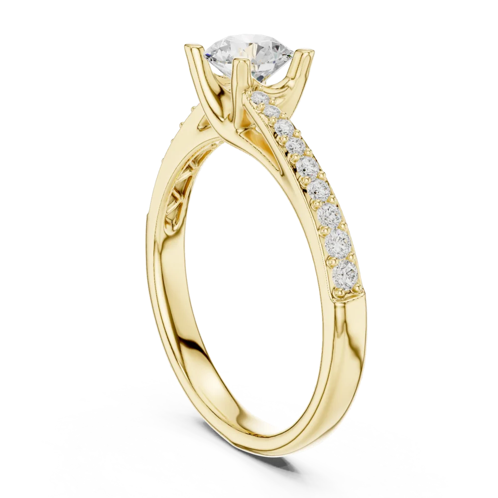 Ethereal Round Brilliant Split-Shank Solitaire Ring - Image 3