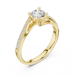 Ethereal Round Brilliant Split-Shank Solitaire Ring