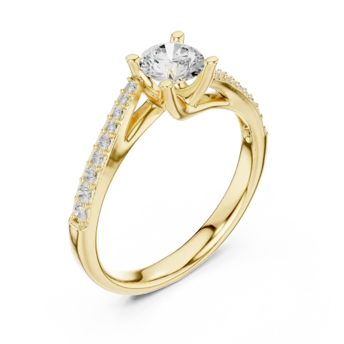 Ethereal Round Brilliant Split-Shank Solitaire Ring