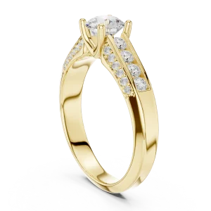 Luminary Round Brilliant Pavé-Set Modern Classic Solitaire Ring - Image 3