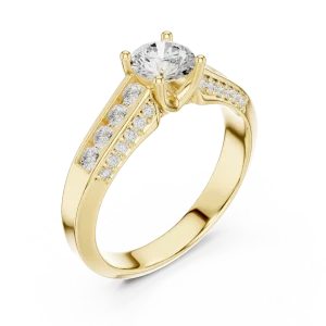 Luminary Round Brilliant Pavé-Set Modern Classic Solitaire Ring
