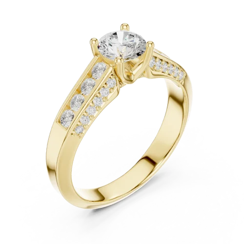 Luminary Round Brilliant Pavé-Set Modern Classic Solitaire Ring