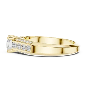 Luminary Round Brilliant Pavé-Set Modern Classic Solitaire Ring - Image 4