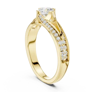 Luminary Round Brilliant Pavé-Set Split-Shank Solitaire Ring - Image 3