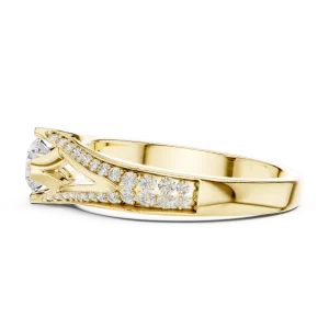 Luminary Round Brilliant Pavé-Set Split-Shank Solitaire Ring - Image 4