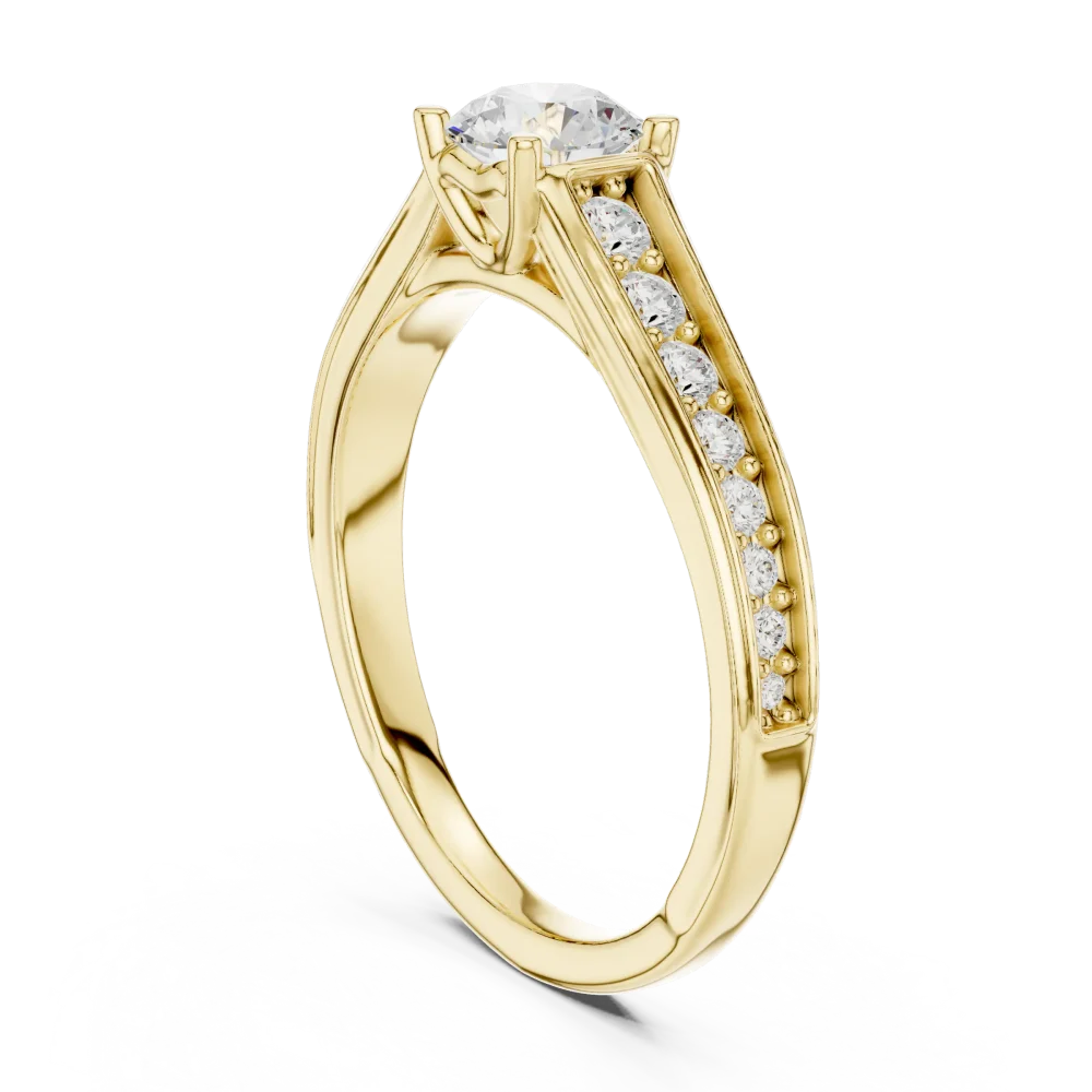 Luminary Round Brilliant Pavé-Set Solitaire Engagement Ring - Image 3