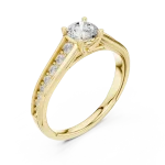 Luminary Round Brilliant Pavé-Set Solitaire Engagement Ring