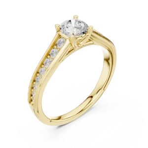 Luminary Round Brilliant Pavé-Set Solitaire Engagement Ring