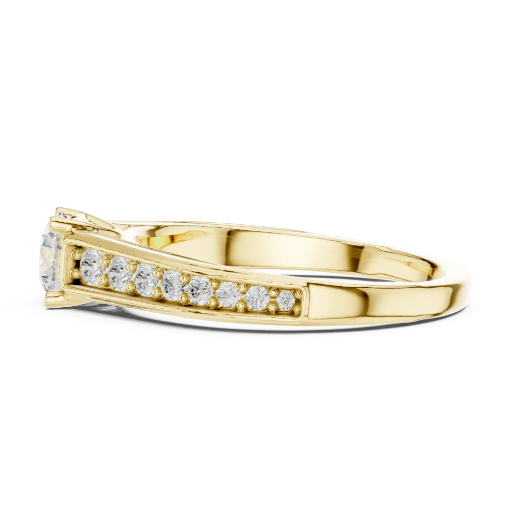 Luminary Round Brilliant Pavé-Set Solitaire Engagement Ring - Image 4
