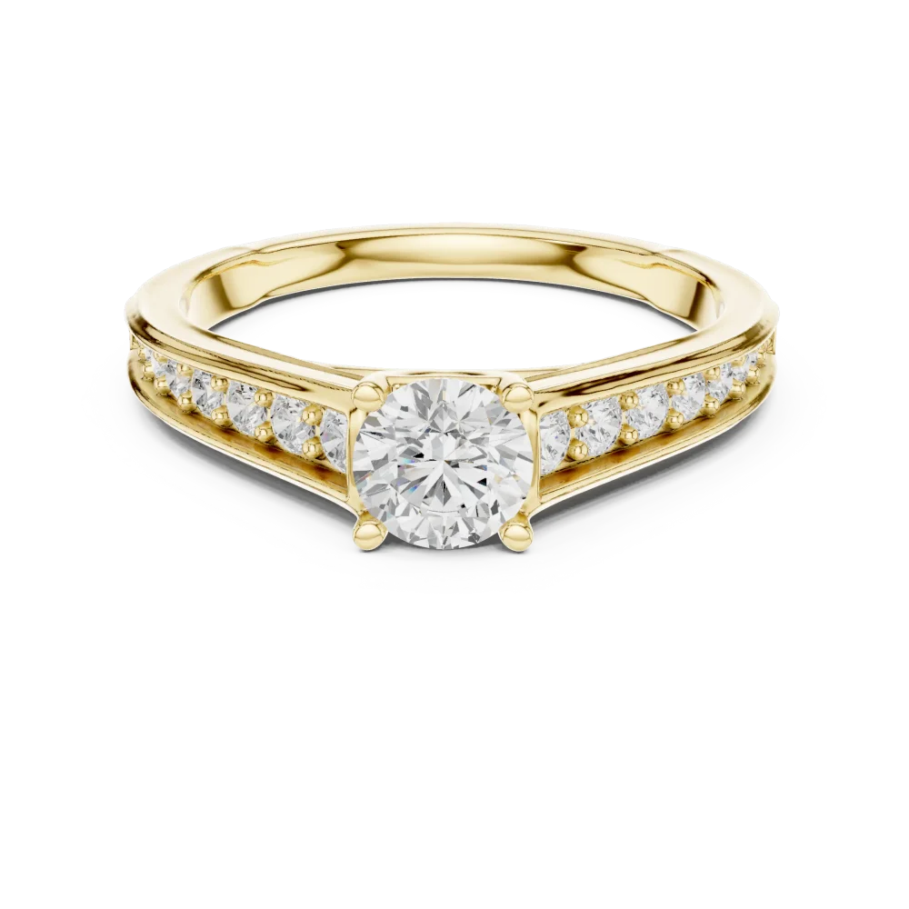 Luminary Round Brilliant Pavé-Set Solitaire Engagement Ring - Image 2