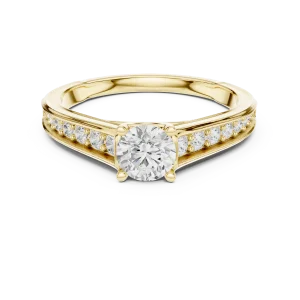 Luminary Round Brilliant Pavé-Set Solitaire Engagement Ring - Image 2