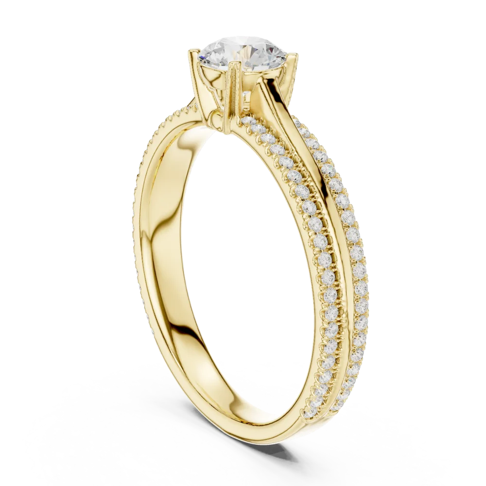 Ethereal Luminary Round Cut Pavé-Set Solitaire Ring - Image 3