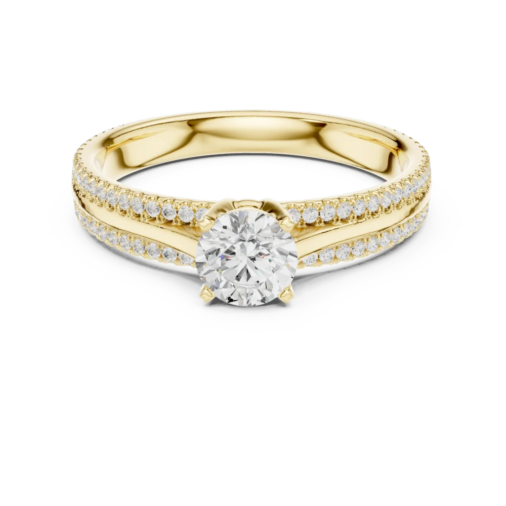 Ethereal Luminary Round Cut Pavé-Set Solitaire Ring - Image 2