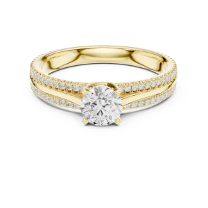 Ethereal Luminary Round Cut Pavé-Set Solitaire Ring - Image 2