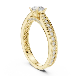 Ethereal Round Brilliant Pavé-Set Solitaire Engagement Ring - Image 3