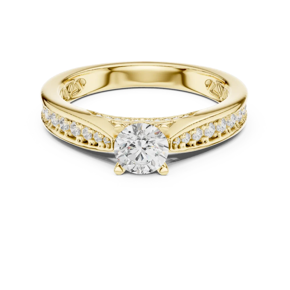 Ethereal Round Brilliant Pavé-Set Solitaire Engagement Ring - Image 2