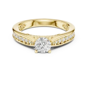 Ethereal Round Brilliant Pavé-Set Solitaire Engagement Ring - Image 2