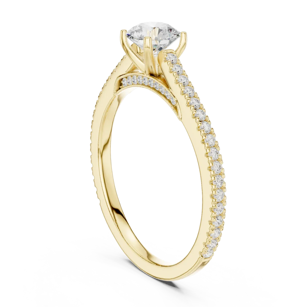 Ethereal Round Brilliant Pavé-Set Solitaire Engagement Ring - Image 3