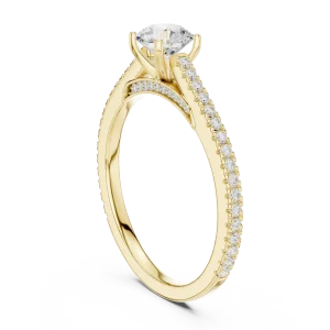 Ethereal Round Brilliant Pavé-Set Solitaire Engagement Ring - Image 3