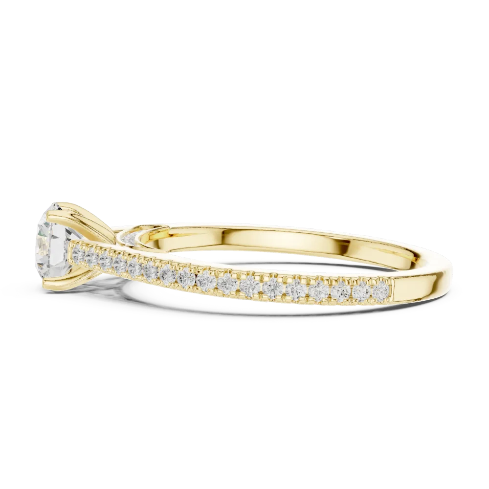 Ethereal Round Brilliant Pavé-Set Solitaire Engagement Ring - Image 4