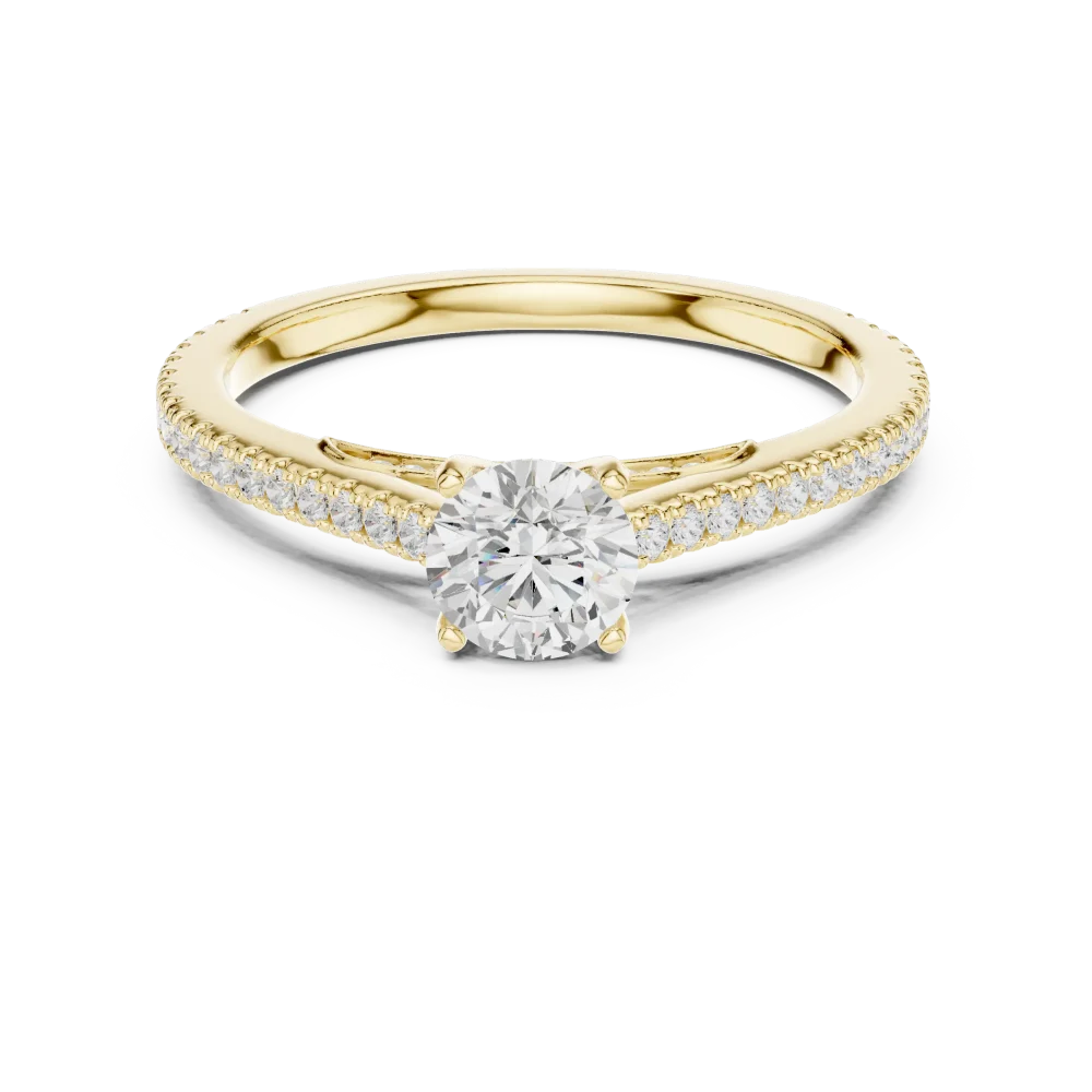 Ethereal Round Brilliant Pavé-Set Solitaire Engagement Ring - Image 2
