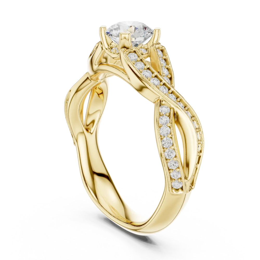 Infinite Radiance Round Brilliant Pavé-Set Solitaire Ring - Image 3