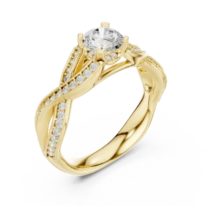 Infinite Radiance Round Brilliant Pavé-Set Solitaire Ring