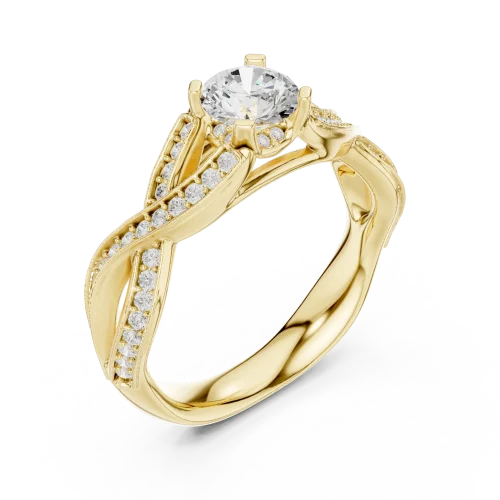 Infinite Radiance Round Brilliant Pavé-Set Solitaire Ring