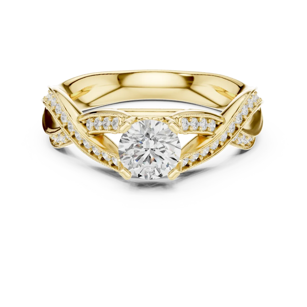Infinite Radiance Round Brilliant Pavé-Set Solitaire Ring - Image 2