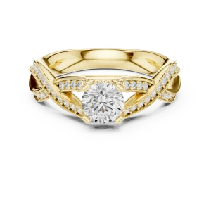 Infinite Radiance Round Brilliant Pavé-Set Solitaire Ring - Image 2