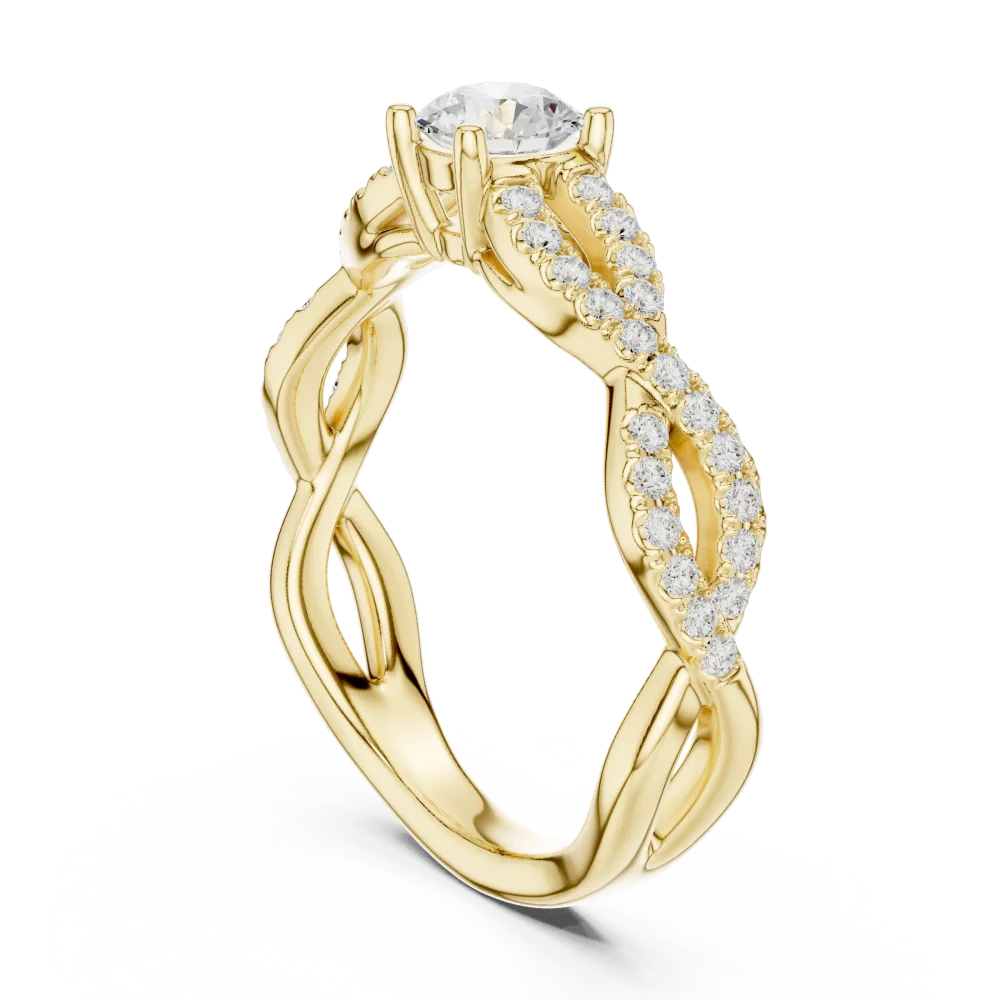 Ethereal Infinity Twist Round Brilliant Solitaire Ring - Image 3
