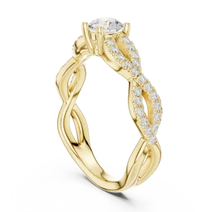 Ethereal Infinity Twist Round Brilliant Solitaire Ring - Image 3