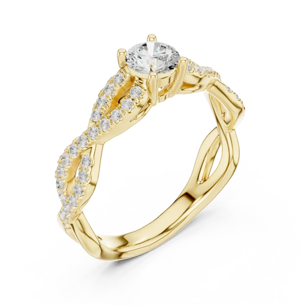 Discover the Ethereal Infinity Twist Solitaire Ring, featuring a brilliant DIAMEUR lab-grown diamond. Elevate your collection with this modern classic.
