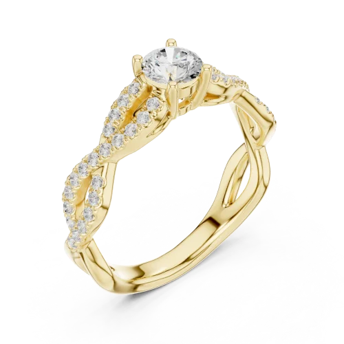 Ethereal Infinity Twist Round Brilliant Solitaire Ring