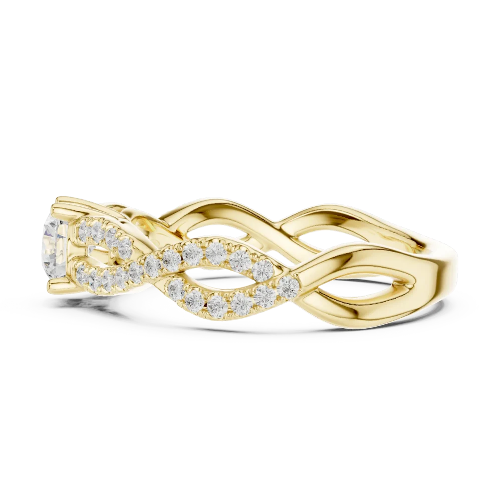 Ethereal Infinity Twist Round Brilliant Solitaire Ring - Image 4