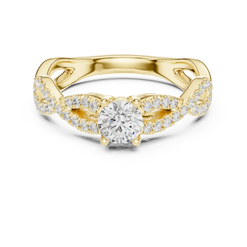 Ethereal Infinity Twist Round Brilliant Solitaire Ring - Image 2