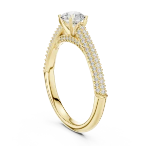 Luminary Round Brilliant Pavé-Set Solitaire Ring - Image 3