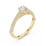 Luminary Round Brilliant Pavé-Set Solitaire Ring
