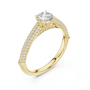 Luminary Round Brilliant Pavé-Set Solitaire Ring